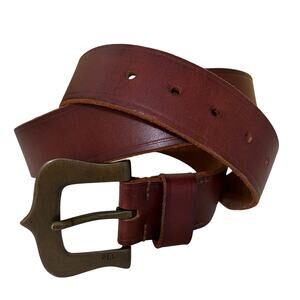 Lauren Ralph Lauren Women's Genuine Brown Leather Belt Size XL